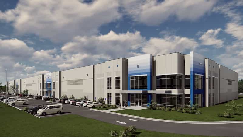 rendering of planned distribution center at 2620 Nevada Boulevard Charlotte, NC